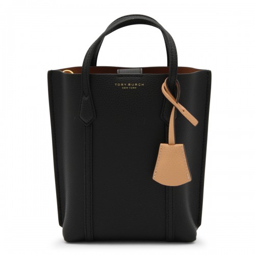 BLACK LEATHER PERRY TOTE BAG