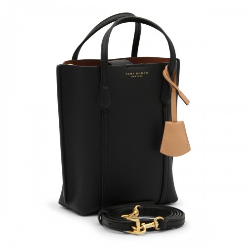 BLACK LEATHER PERRY TOTE BAG