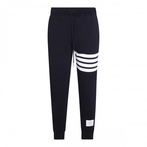 NAVY BLUE AND WHITE COTTON TRACK PANTS 