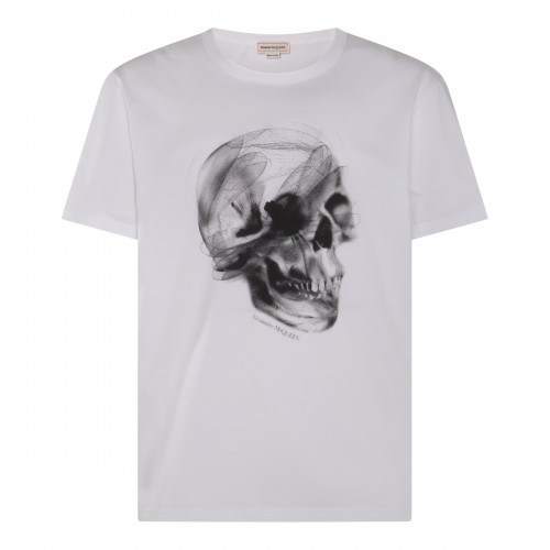 WHITE AND BLACK COTTON T-SHIRT