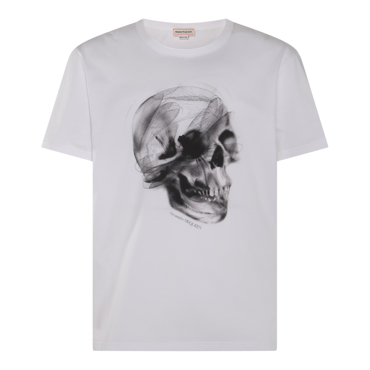 WHITE AND BLACK COTTON T-SHIRT