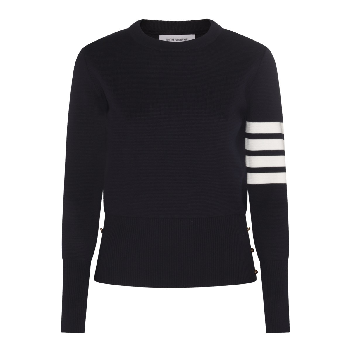 NAVY BLUE AND WHITE COTTON JUMPER