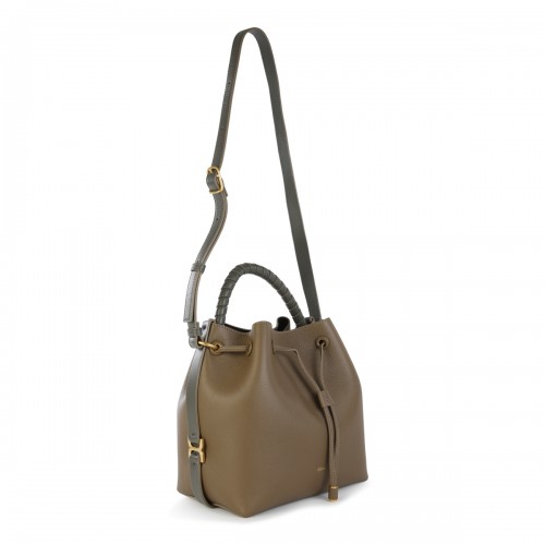 BROWN LEATHER MARCIE SHOULDER BAG