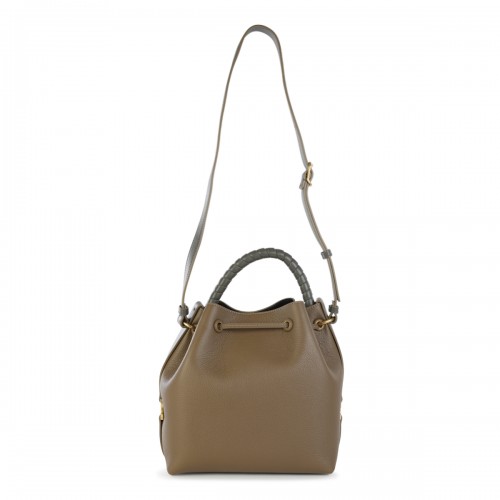 BROWN LEATHER MARCIE SHOULDER BAG