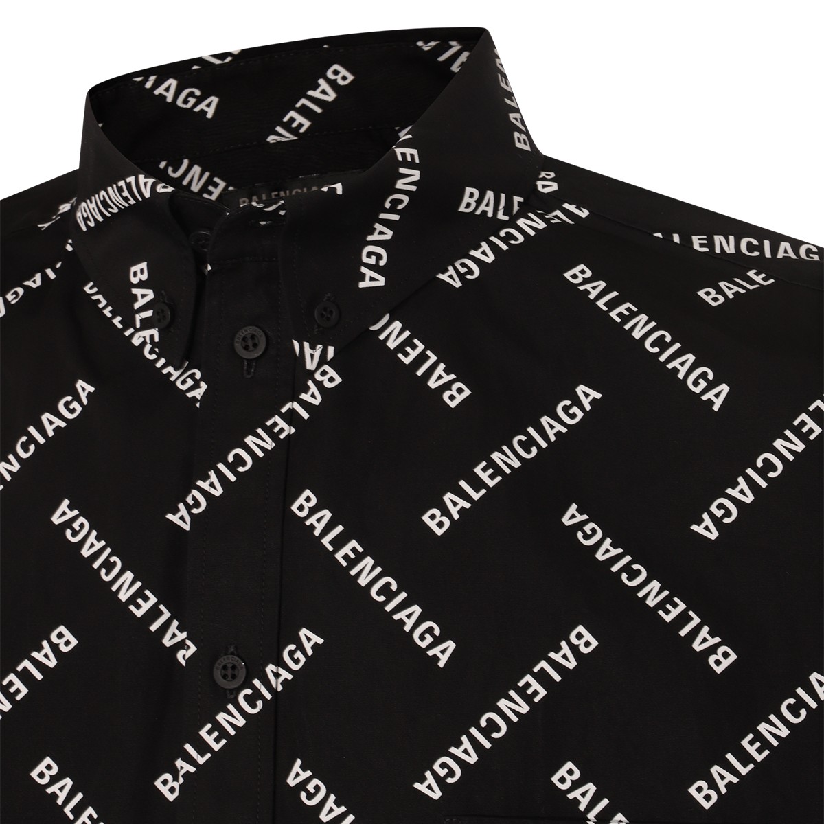 BLACK AND WHITE COTTON LOGO SHIRT  BLACK AND WHITE COTTON LOGO SHIRT