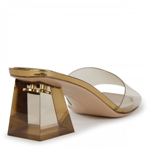 GOLD-TONE LEATHER SANDALS
