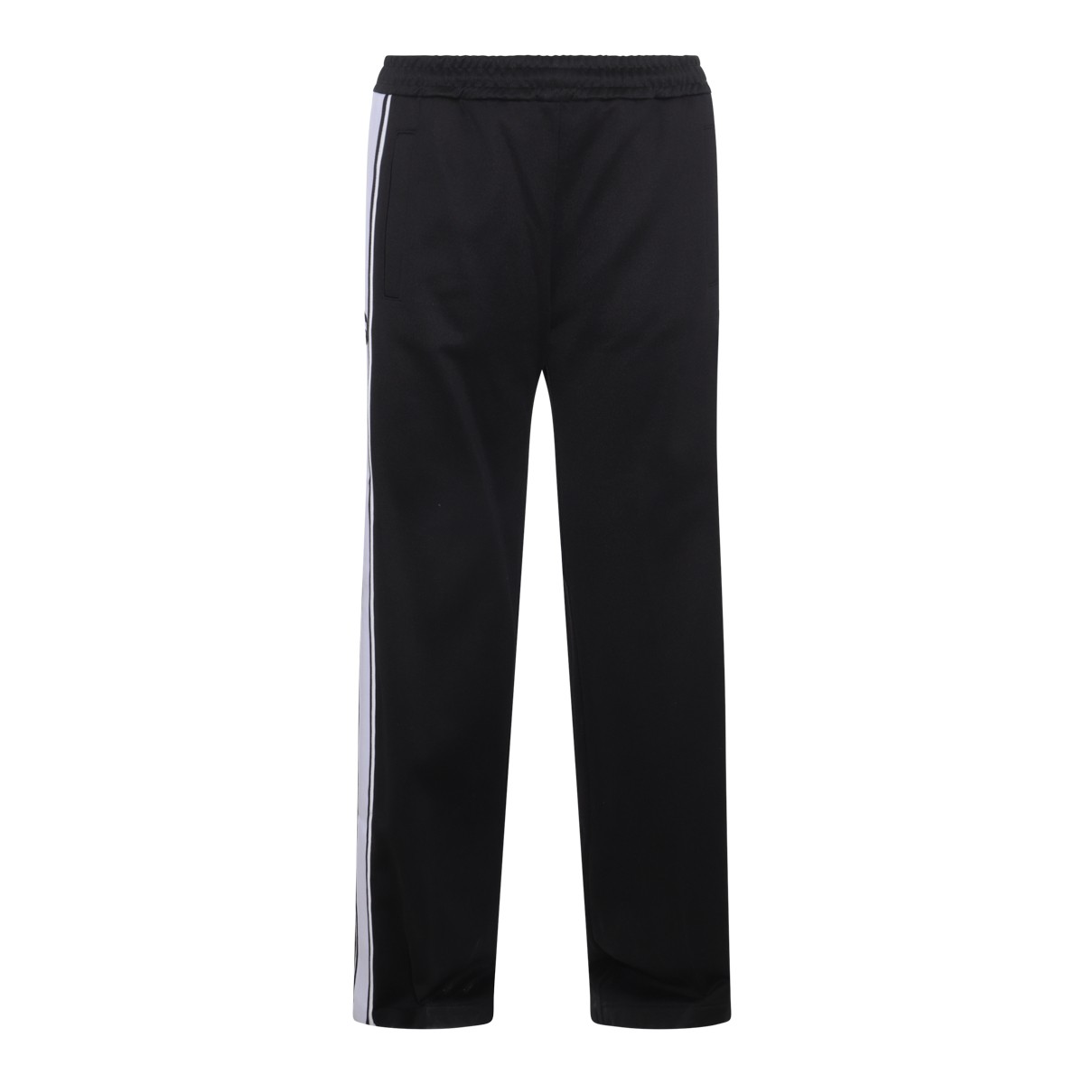 BLACK AND WHITE COTTON BLEND TRACK PANTS
