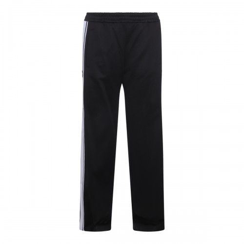 BLACK AND WHITE COTTON BLEND TRACK PANTS