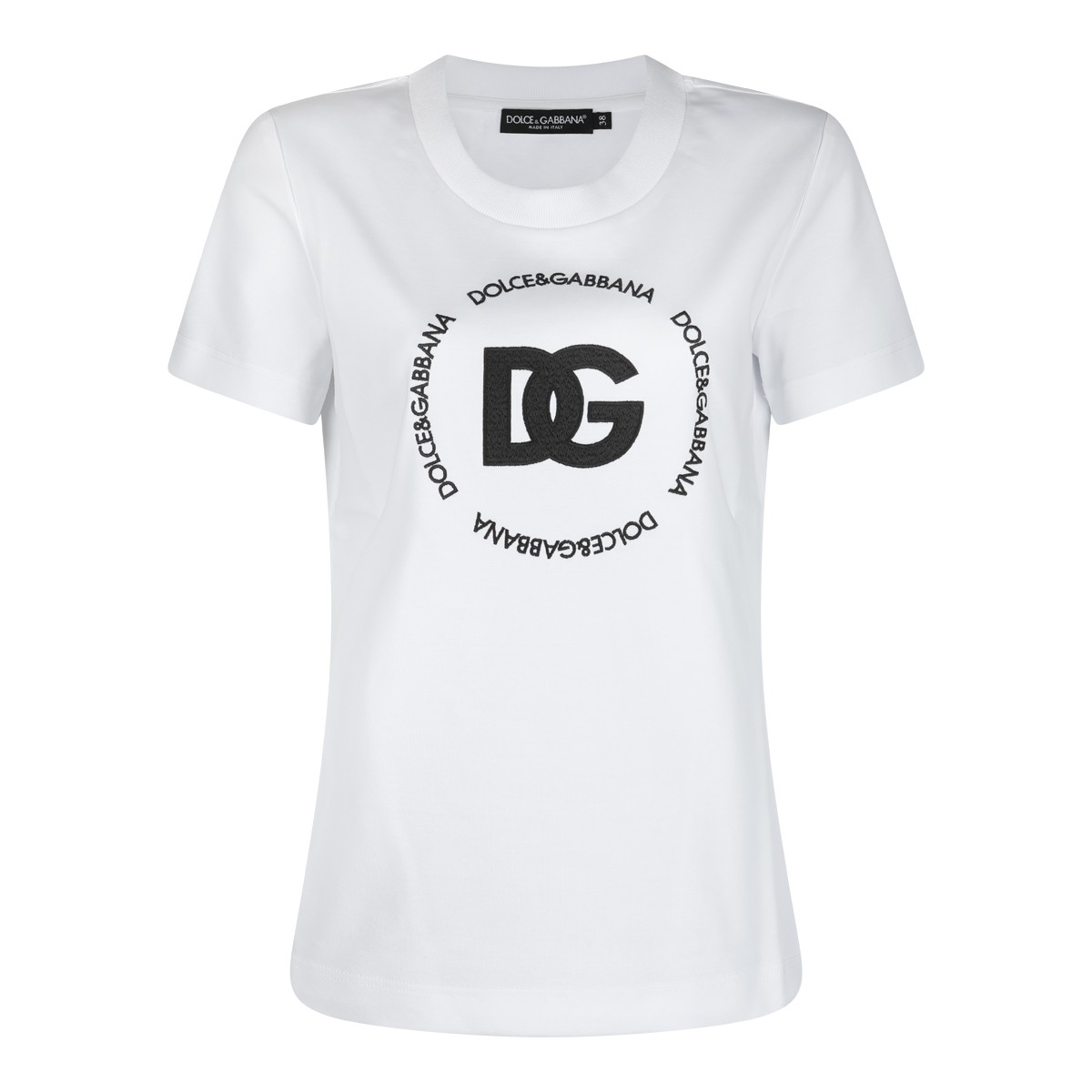 WHITE AND BLACK COTTON T-SHIRT