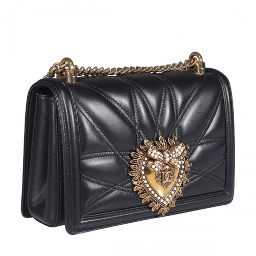 BLACK LEATHER DEVOTION CROSSBODY BAG