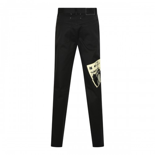 BLACK COTTON STRETCH PANTS 2