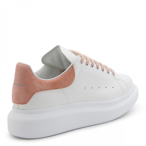WHITE LEATHER AND PINK SUEDE OVERSIZED SNEAKERS