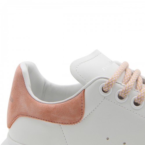 WHITE LEATHER AND PINK SUEDE OVERSIZED SNEAKERS