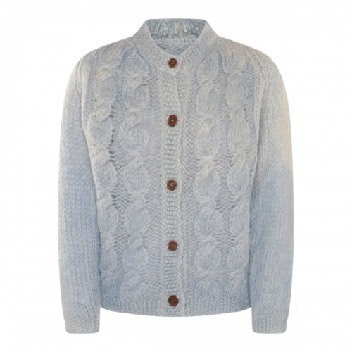 LIGHT BLUE WOOL BLEND CARDIGAN
