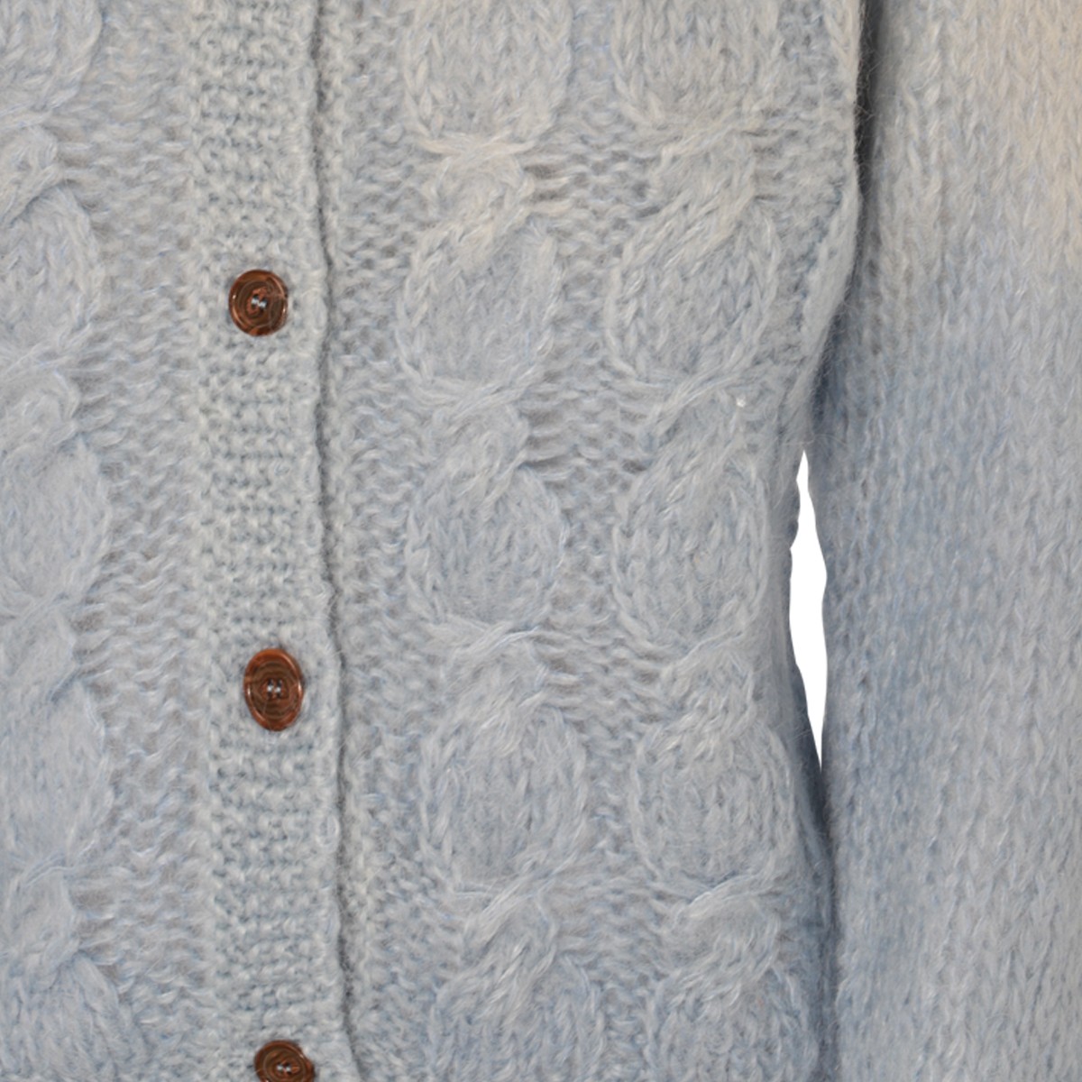 LIGHT BLUE WOOL BLEND CARDIGAN