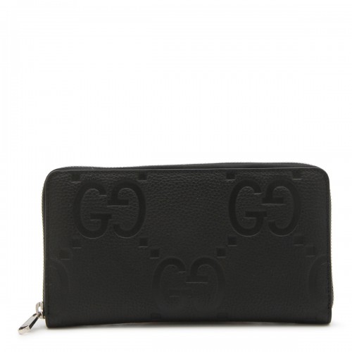 BLACK LEATHER GG WALLET 