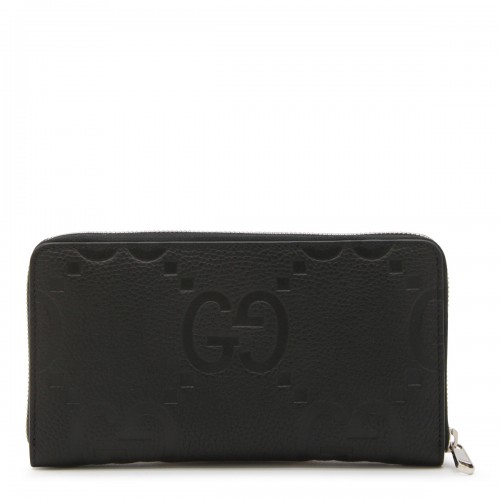 BLACK LEATHER GG WALLET 