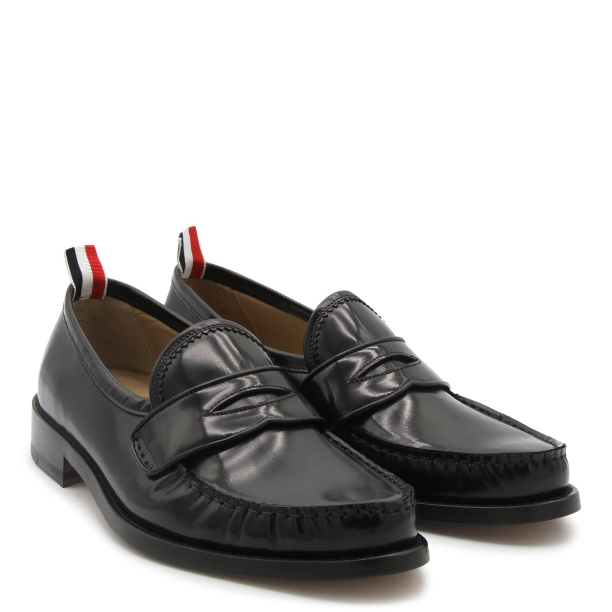BLACK LEATHER LOAFERS