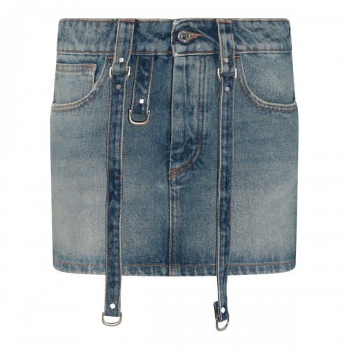 BLUE COTTON DENIM SKIRT