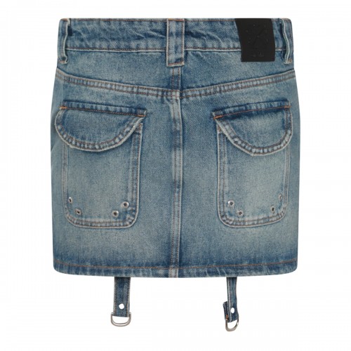 BLUE COTTON DENIM SKIRT 2