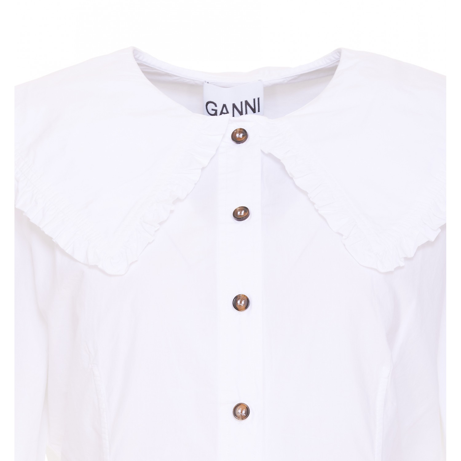 Peter Pan collar long-sleeve shirt, Ganni