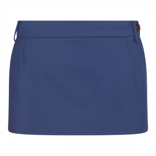 BLUE COTTON MINI SKIRT