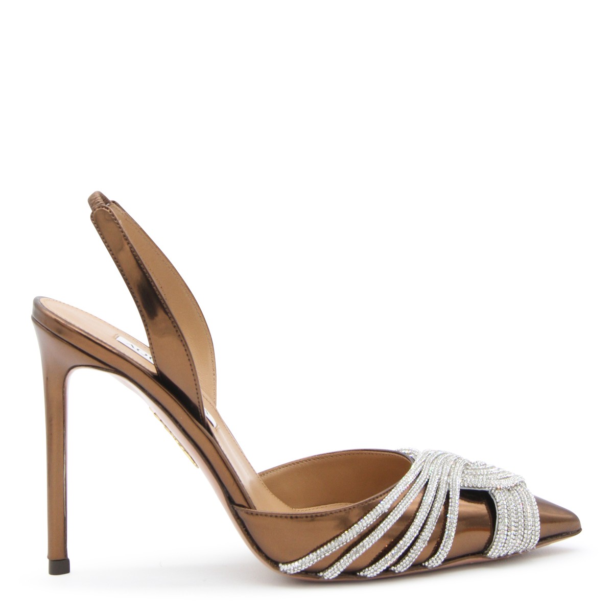 BROWN LEATHER GATSBY PUMPS