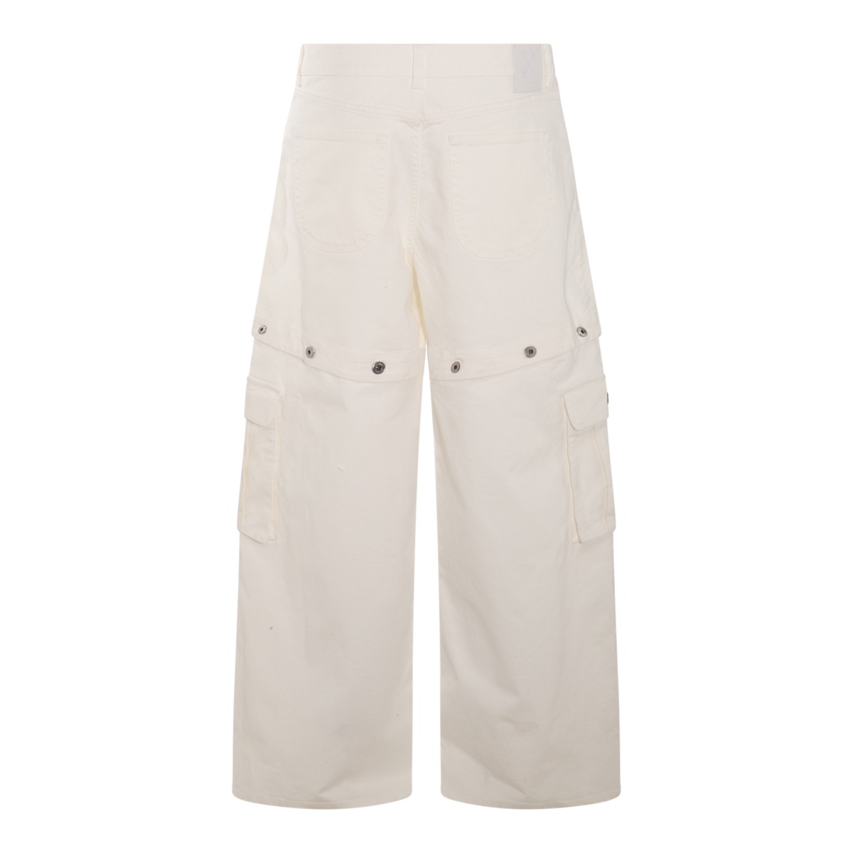 WHITE COTTON BLEND JEANS
