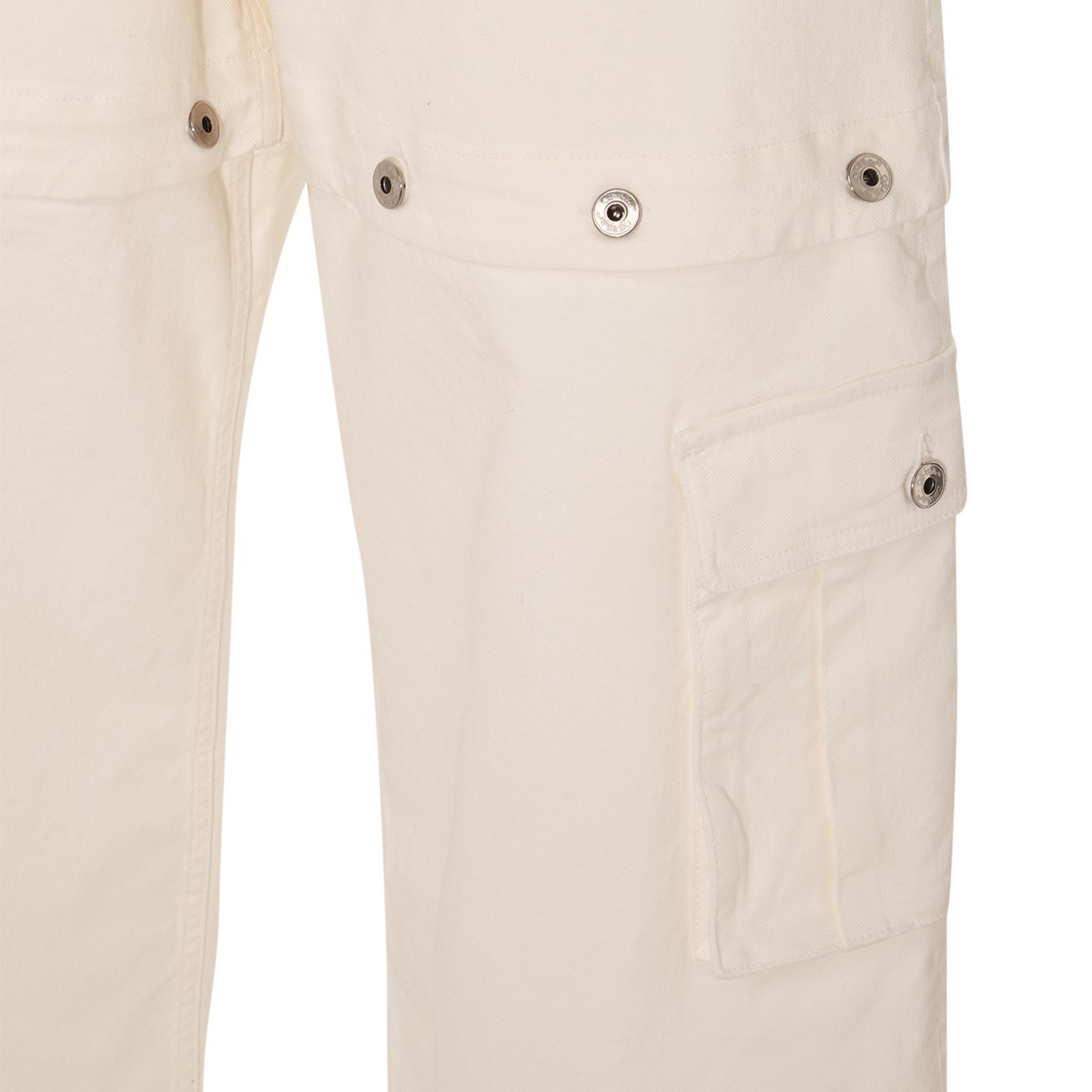 WHITE COTTON BLEND JEANS
