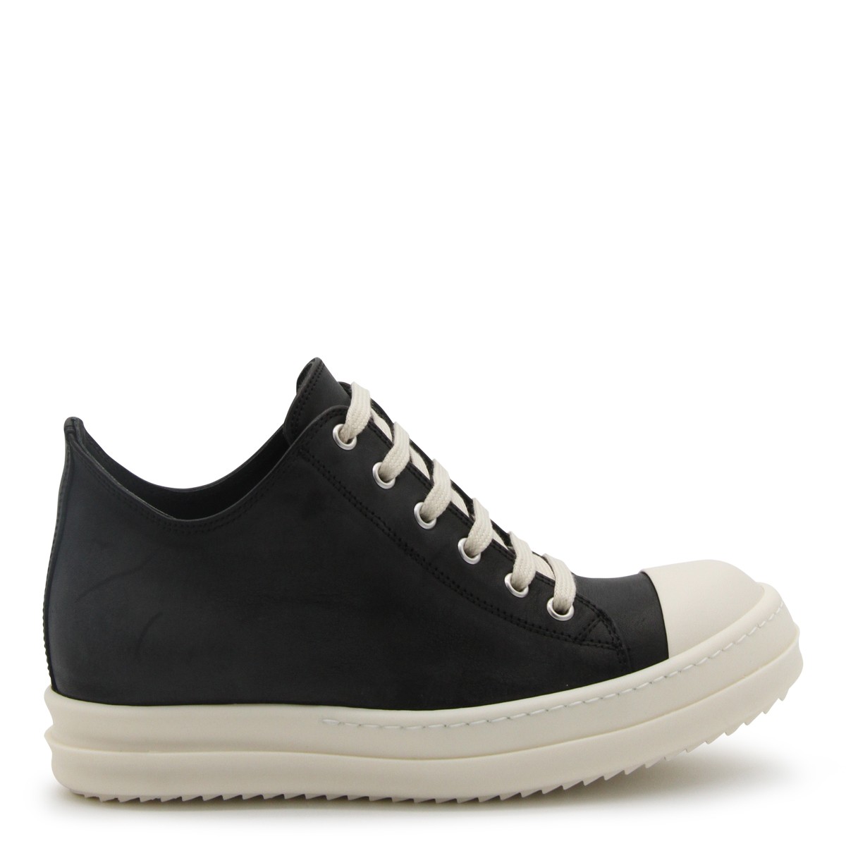 BLACK AND MILK LEATHER SNEAKERS