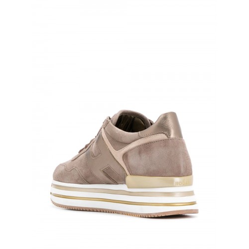 BROWN AND GOLD LEATHER H222 MIDI SNEAKERS
