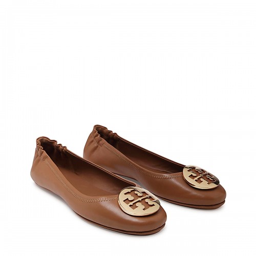 TAN LEATHER MINNIE BALLERINA SHOES