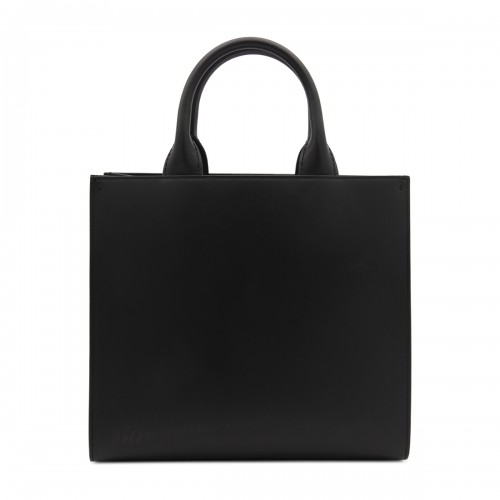 BLACK LEATHER DAILY TOTE BAG