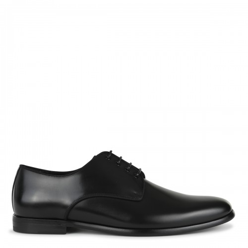 BLACK LEATHER LACE UP SHOES