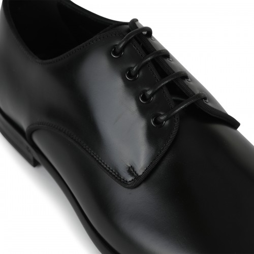 BLACK LEATHER LACE UP SHOES