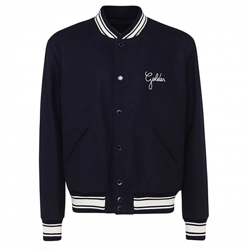 DARK BLUE AND WHITE COTTON CASUAL JACKET