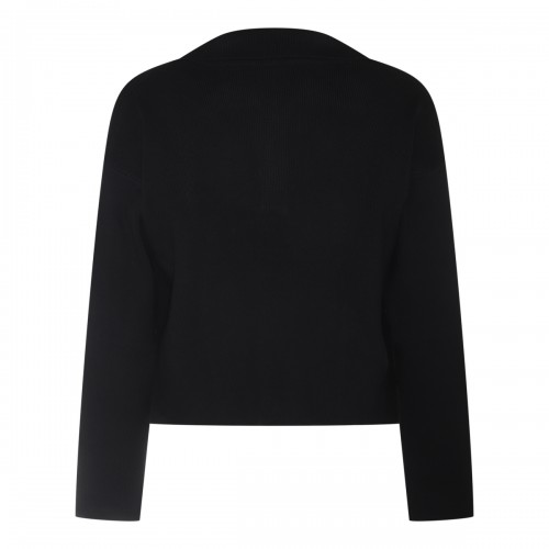 BLACK AND RED COTTON-WOOL BLEND JUMPER