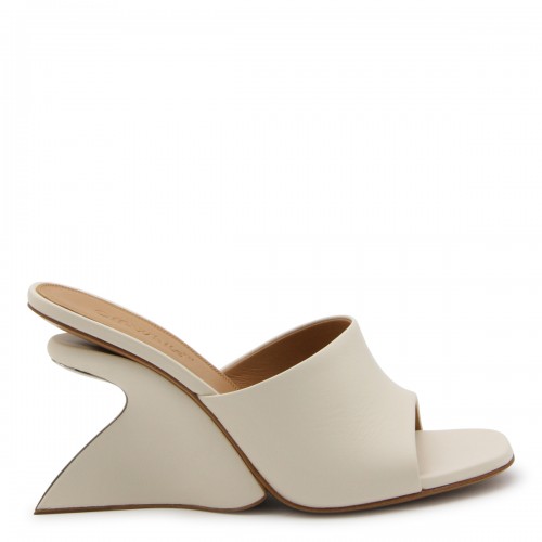 WHITE LEATHER JUG SANDALS