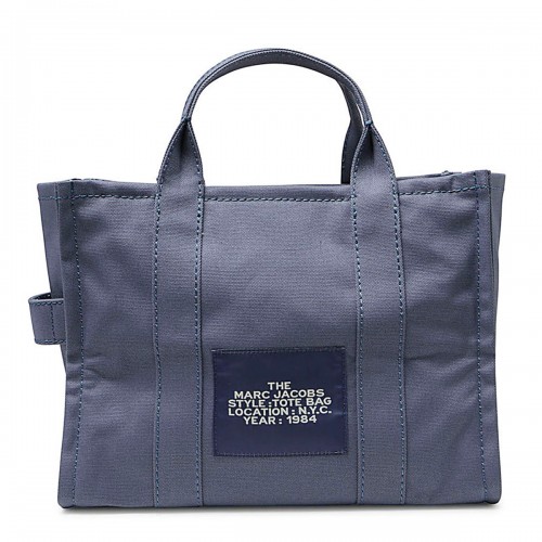 BLUE AND WHITE CANVAS TOTE BAG
