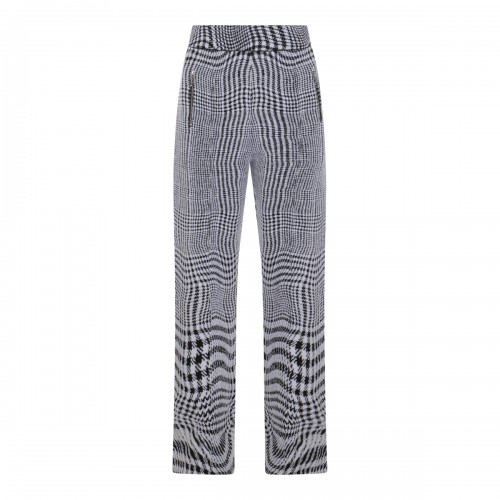 WHITE AND BLACK WOOL PANTS