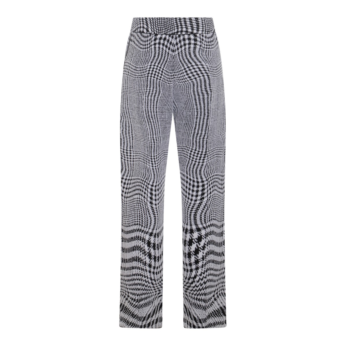 WHITE AND BLACK WOOL PANTS
