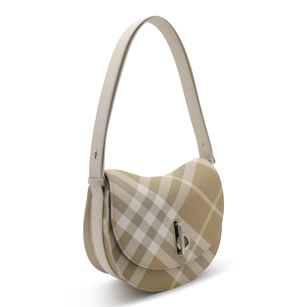 ショルダーバッグ・ポシェット BURBERRY BEIGE CHECK ROCKING HORSE MEDIUM SHOULDER BAG Burberry Rocking Horse Medium leather shoulder bag Burberry