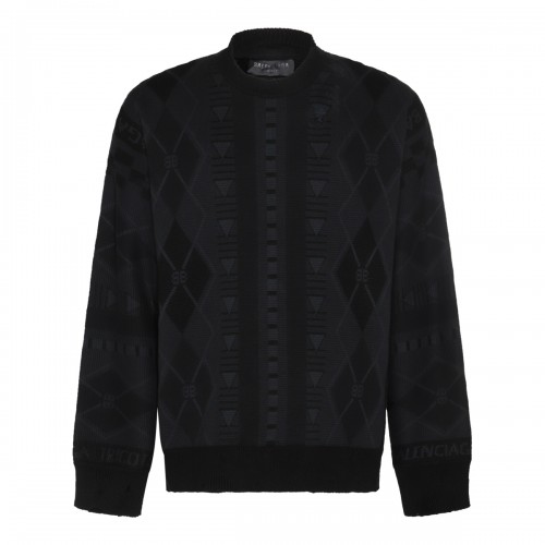 DARK GREY COTTON KNITWEAR