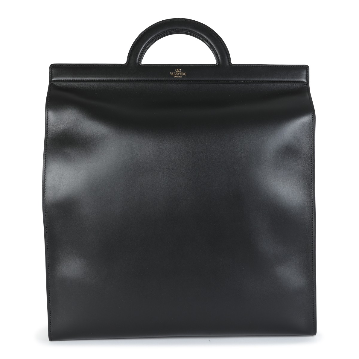 BLACK LEATHER TOTE BAG