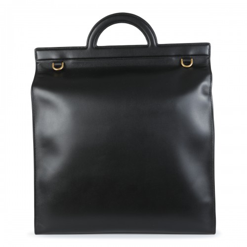 BLACK LEATHER TOTE BAG