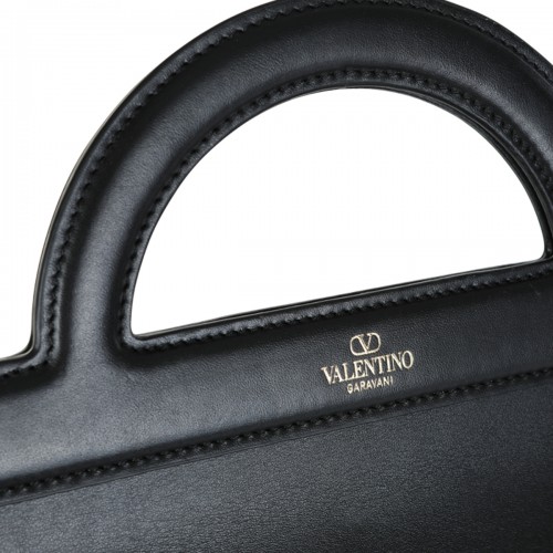 BLACK LEATHER TOTE BAG