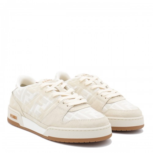 BEIGE LEATHER MATCH SNEAKERS