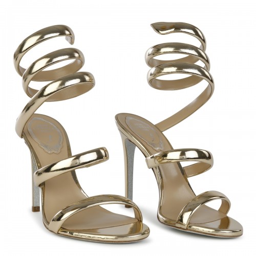 GOLD TONE LEATHER CLEO SANDALS