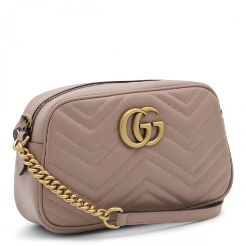 BEIGE LEATHER GG MARMON 2.0 SHOULDER BAG