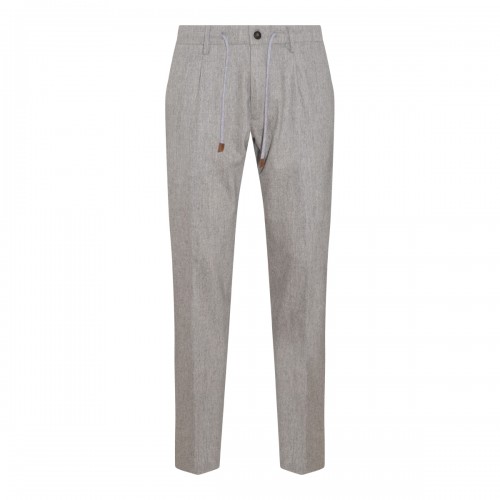 GREY WOOL BLEND TROUSERS